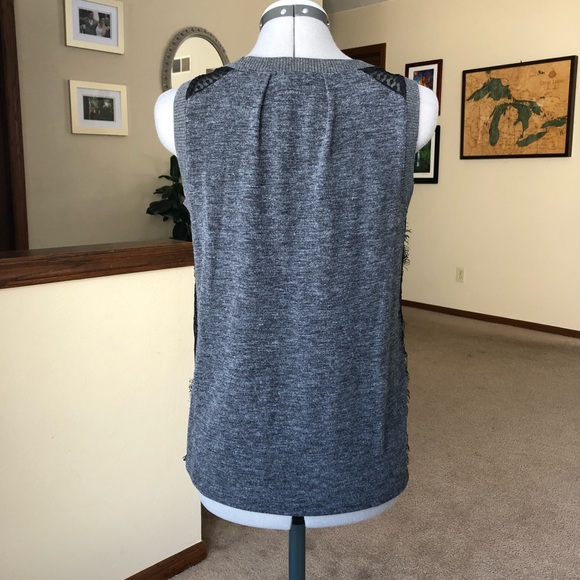 Mustard + Grey + Black Lace Tank Top - Picture 3 of 7